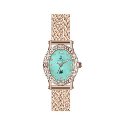 Paris Polo Club PPC-FD08-RG-BG Roman Numerals with Crystal Hour Markers Women Watch 